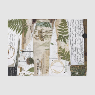 Mousseline Papier Collage Artisanal : - Botanique