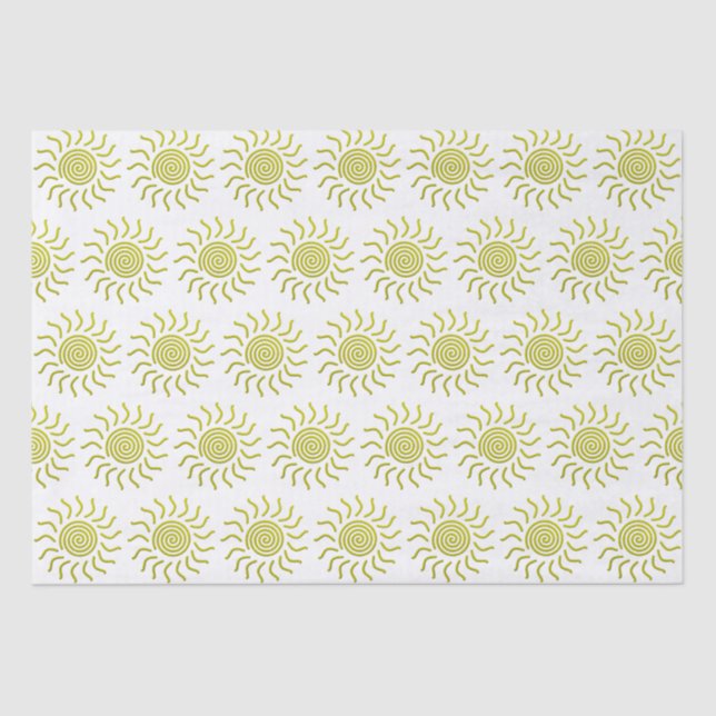Mousseline Papier coupé Soleil jaune (Recto)