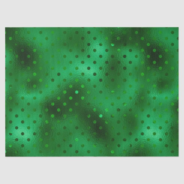 Mousseline Papier d'aluminium vert à pois (Recto)