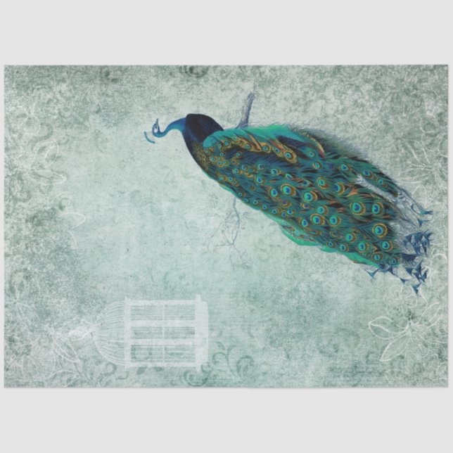 Mousseline Papier d'artisanat de 18 lb Peacock Vintage (Recto)