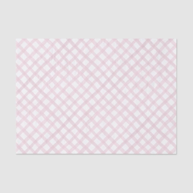 Mousseline Papier de Baby shower rose En vichy fille (Recto)