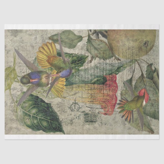 Mousseline Papier de collage d'oiseaux de mer Vintages (Recto)