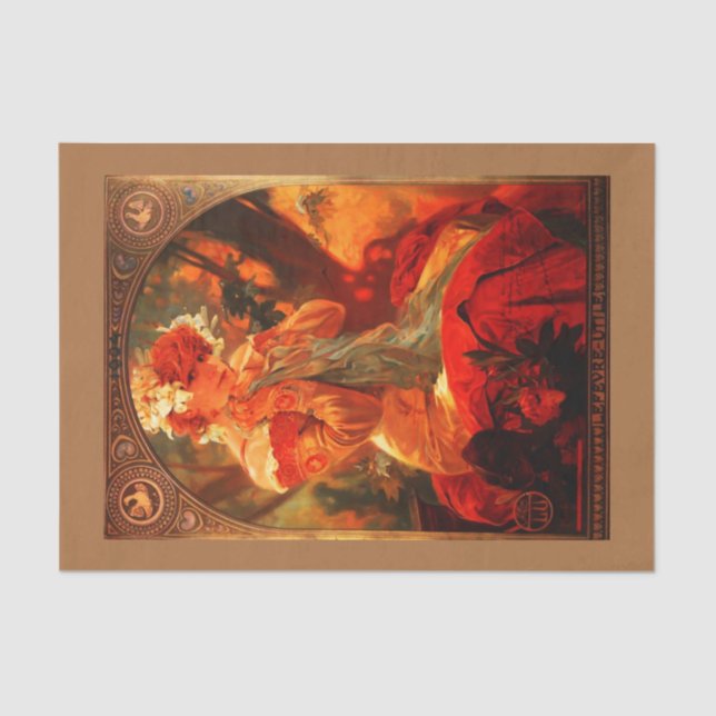 Mousseline Papier de découpage 10"x15" - Alphonse Mucha 38 (Recto)