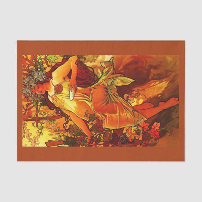 Mousseline Papier de découpage 10"x15" - Alphonse Mucha 40 (Recto)