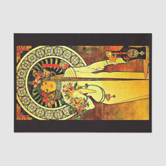 Mousseline Papier de découpage 10"x15" - Alphonse Mucha 6 (Recto)