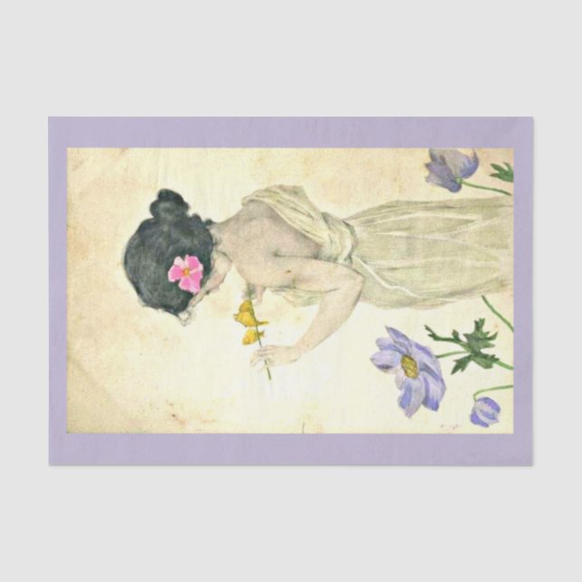 Mousseline Papier de découpage 10"x15" - Raphael Kirchner 19 (Recto)