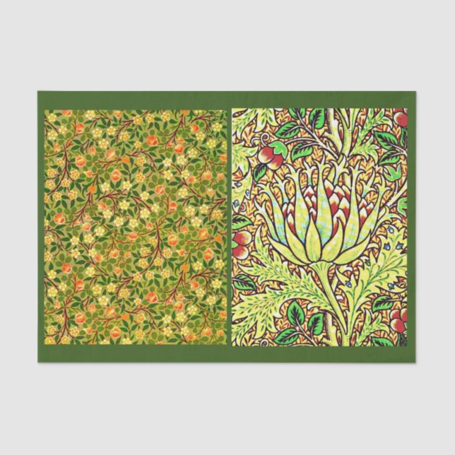 Mousseline Papier de découpage 10"x15" - William Morris 17 (Recto)