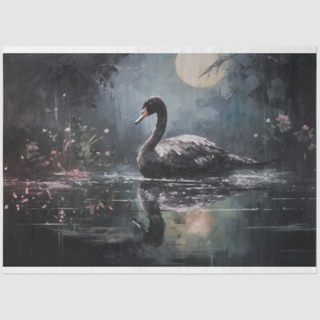 Mousseline Papier de découpage 4 du cygne noir (Recto)