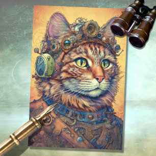 Mousseline Papier de découpage 4 Steampunk de chat