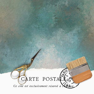 Mousseline Papier de découpage à texture aqua rustique vintag