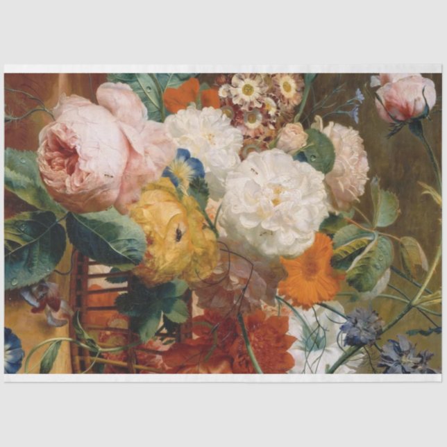 Mousseline Papier de découpage à vie morte florale (Recto)