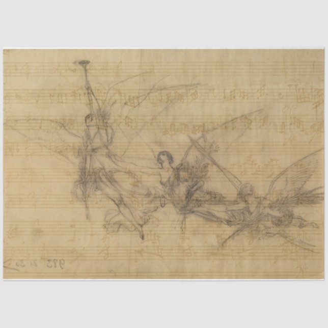 Mousseline Papier de découpage Angles et musique (Recto)