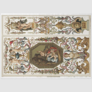 Mousseline Papier de découpage baroque or orné