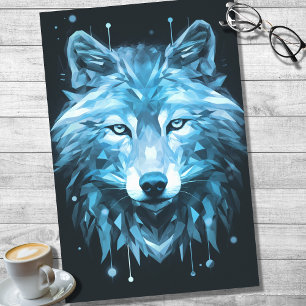 Mousseline Papier de découpage bleu Abstrait Wolf