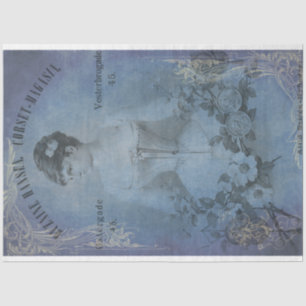 Mousseline Papier de découpage bleu dépoli pour dames