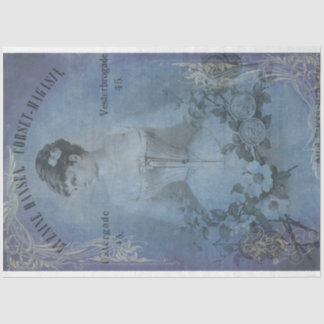 Mousseline Papier de découpage bleu dépoli pour dames