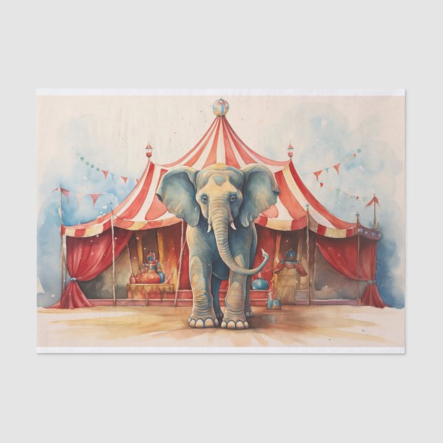 Mousseline Papier de découpage Circus Elephant 1 (Recto)