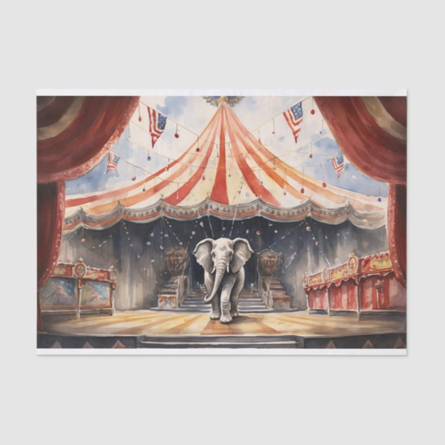 Mousseline Papier de découpage Circus Elephant 2 (Recto)