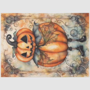 Mousseline Papier de découpage Citrouille Jack-o'-lantern vin