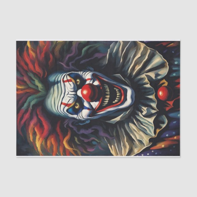 Mousseline Papier de découpage clown d'arc-en-ciel d'Hallowee (Recto)