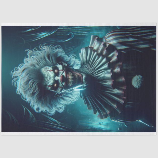 Mousseline Papier de découpage clown Déplaisant clown cémenté (Recto)