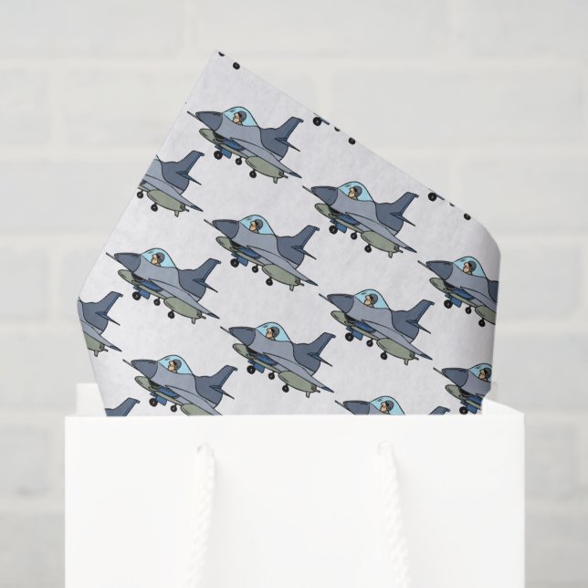 Mousseline Papier de découpage d'avion de combat, Avion milit (Sac cadeau)