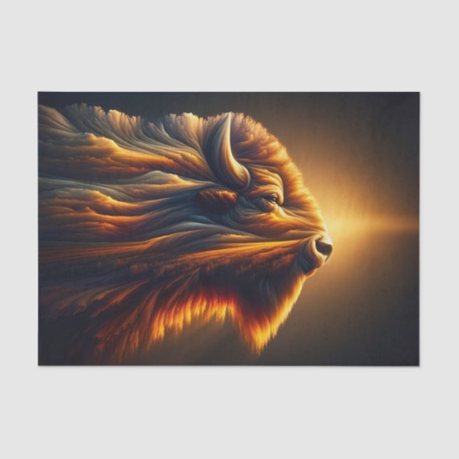 Mousseline Papier de découpage de bison à double exposition m (Recto)