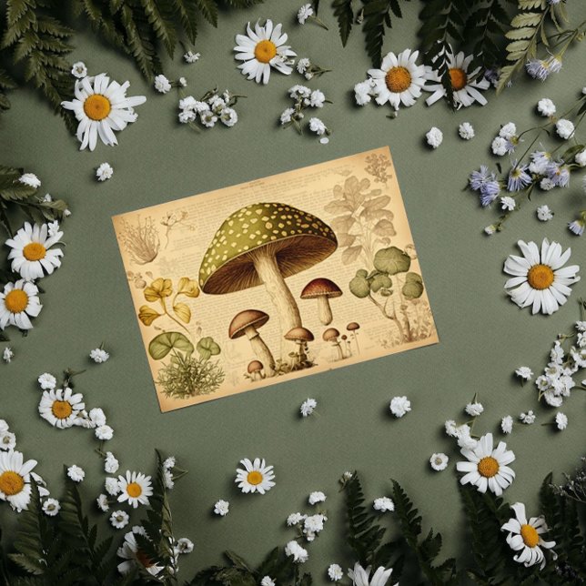 Mousseline Papier de découpage de champignons vintages (Créateur téléchargé)