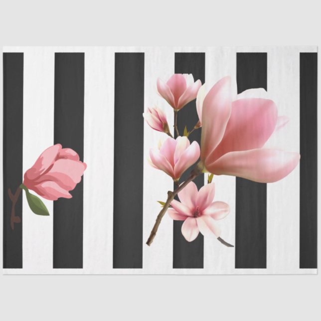 Mousseline Papier de découpage de couleur rose 3D Magnolia (Recto)