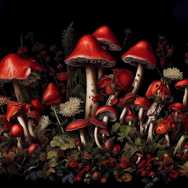 Mousseline Papier de découpage de forêt de champignons rouges (Créateur téléchargé)