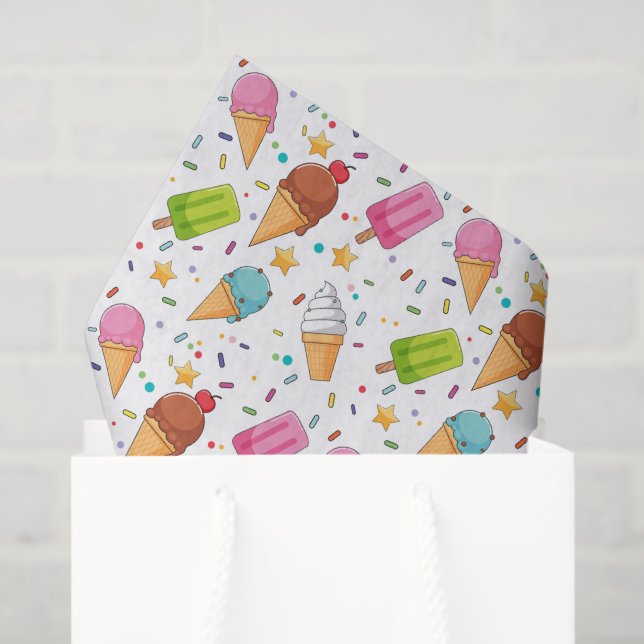 Mousseline Papier de découpage de glace, dessert d'été (Sac cadeau)