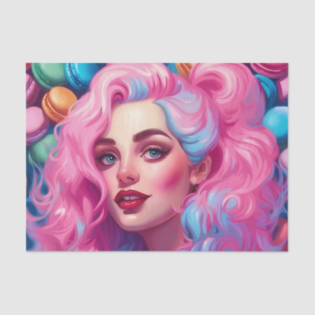 Mousseline Papier de découpage de la croûte de Macaron rose e (Recto)