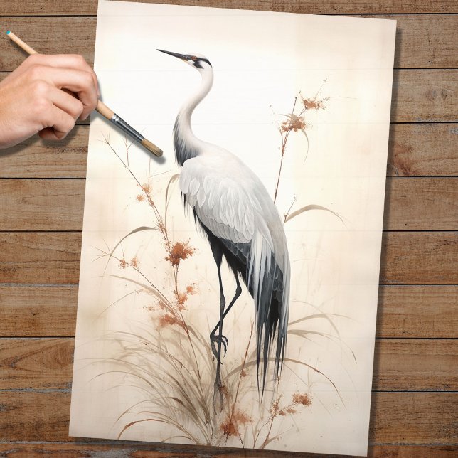 Mousseline Papier de découpage de la grue japonaise 2 (Créateur téléchargé)