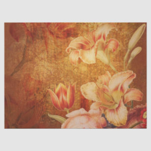 Mousseline Papier de découpage de la litière de grunge floral