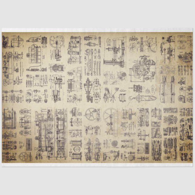 Mousseline Papier de découpage de la mécanique de la vapeur (Recto)