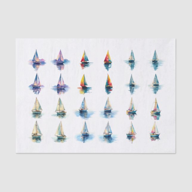 Mousseline Papier de découpage de l'assemblage de bateaux à v (Recto)