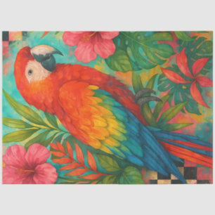 Mousseline Papier de découpage de Macao Tropical - Perroquet