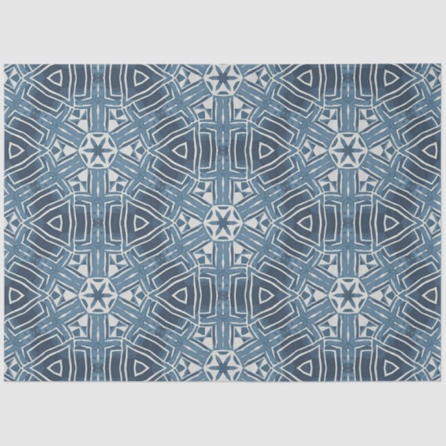 Mousseline Papier de découpage de meubles Indigo africains (Recto)