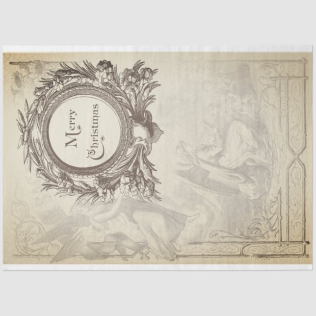 Mousseline Papier de découpage de mobilier de Noël Angel (Recto)