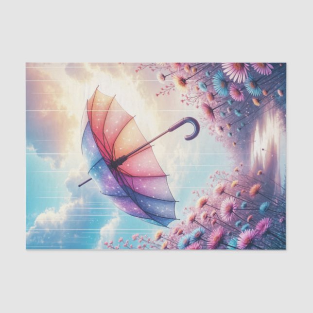 Mousseline Papier de découpage de parapluie de printemps Whim (Recto)