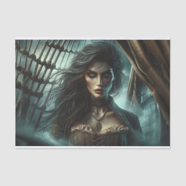 Mousseline Papier de découpage de pirates mystiques à yeux do (Recto)