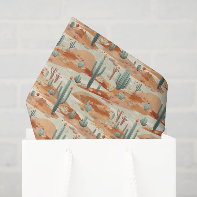 Mousseline Papier de découpage de tissu de désert, Cactus du  (Sac cadeau)