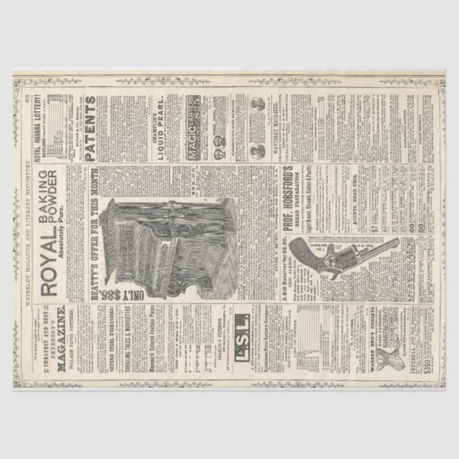 Mousseline Papier de Decoupage d'éphémères (Recto)