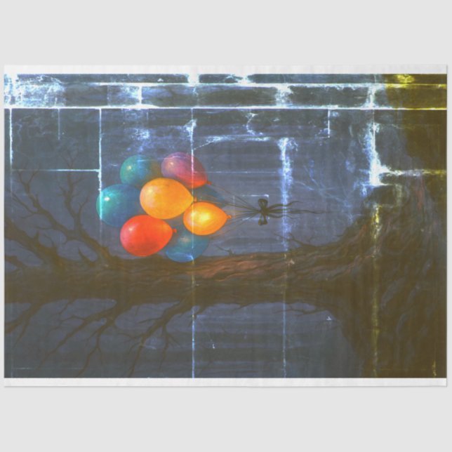 Mousseline Papier de découpage des ballons forestiers hantés  (Recto)