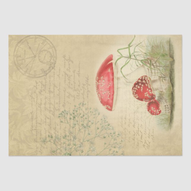 Mousseline Papier de découpage des champignons vintages - Sal (Recto)