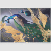 Papier de découpage du tissu de paon d'or