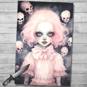 Mousseline Papier de découpage éffrayant fille 11