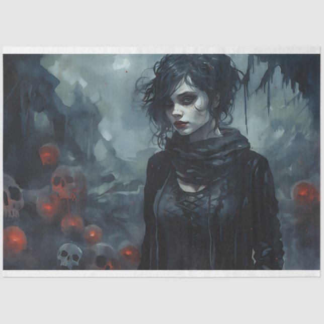 Mousseline Papier de découpage éffrayant fille 4 (Recto)