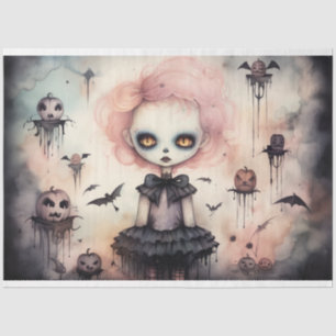 Mousseline Papier de découpage éffrayant fille 6