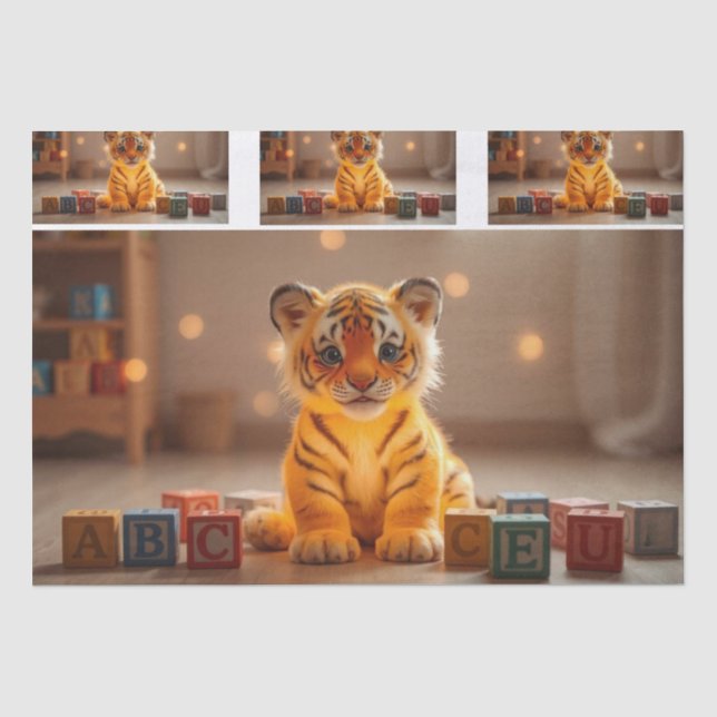 Mousseline Papier de découpage en forme de petit tigre mignon (Recto)